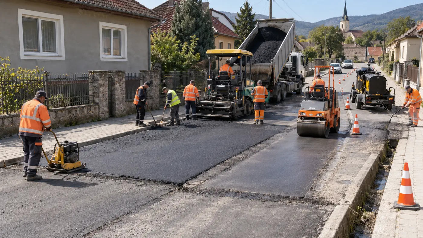 Asfaltovanie a oprava miestnej komunikácie
